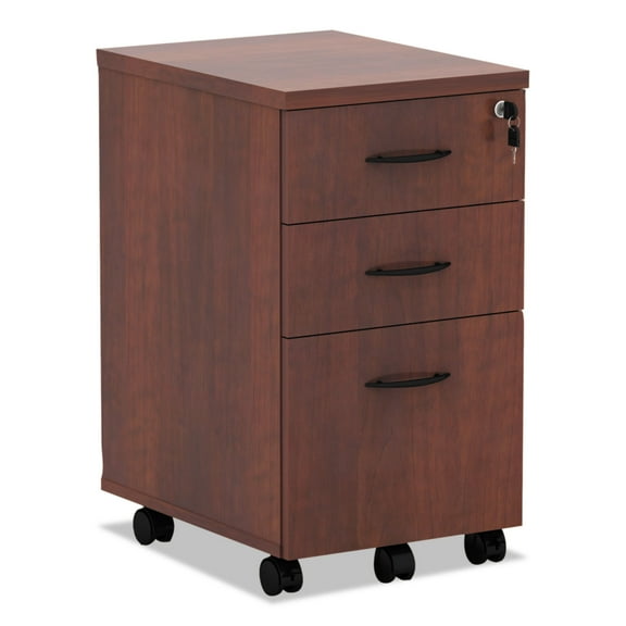 Alera 3 Drawers Vertical Lockable Filing Cabinet, Medium Cherry
