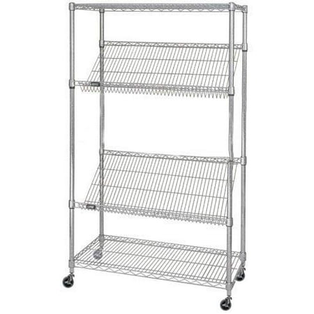 

24 Deep x 36 Wide x 69 High 4 Tier Slanted Wire Shelf Truck