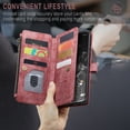 thumbnail image 4 of for Samsung Galaxy S20 Ultra Case Wallet for Women and Men, Samsung Galaxy S20 Ultra Case, PU Leather Magnetic Flip Strap Wristlet Zipper Card Holder Wallet Business Phone Cover for S20 Ultra, Red, 4 of 10