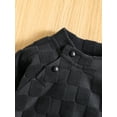thumbnail image 5 of Gzhioc Baby Boys Girls Two Pieces Clothes Outfit, Round Neck Long Sleeve Checkerboard Textured Tops and Elastic Pants,3-24 Months, 5 of 9