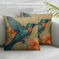 thumbnail image 3 of GOSMITH  Square Fashion Blue Orange Hummingbird Bird Teal Aqua Red Flowers Pillowcases, 3 of 5