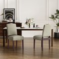 thumbnail image 5 of EOP Upholstered Dining Chair Set of 2, Wood Legs Parsons Chairs with Nailhead Trim Vintage Design for Kitchen Dining Room, Camel, 5 of 9