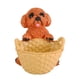 thumbnail image 1 of Cesta con estatua de perro y cachorro para guardar objetos decorativos para el hogar, entrada, sala de estar. Marrón, 1 of 9