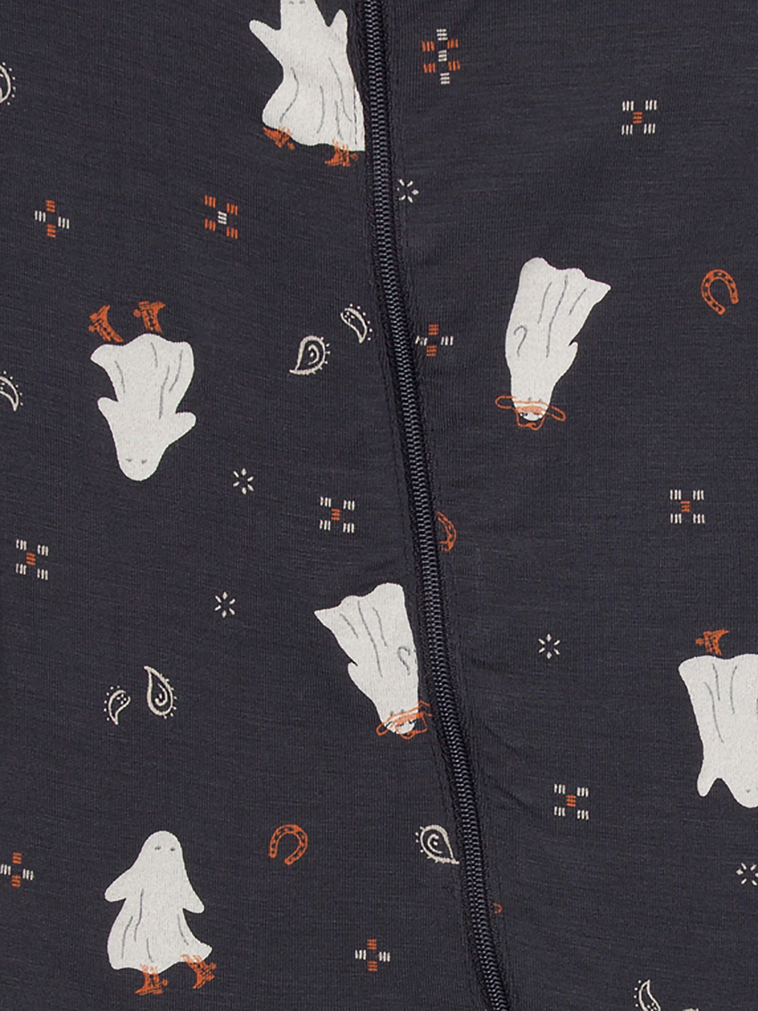 Modern Moments by Gerber Neutral Two-Way Zip Halloween Viscose Sleep ´N Play Footed Pajama , Sizes Newborn - 6/9 Months