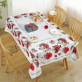 thumbnail image 5 of Poinsettia Christmas Tablecloth Waterproof, Red Table Cloth Rectangle, Stain Resistant Fabric Table Cloths for Kitchen Table Party Picnic Dinner New Year Decor (60 x 84 Inch), 5 of 6