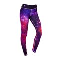thumbnail image 1 of Pantalones de Yoga con Estampado de Estrellas Espaciales de de Cintura para Mujer, Mallas Elásticas para Entrenamiento de Pilates, Mallas - Púrpura, L Sunnimix Pantalones de Yoga para mujeres, 1 of 8