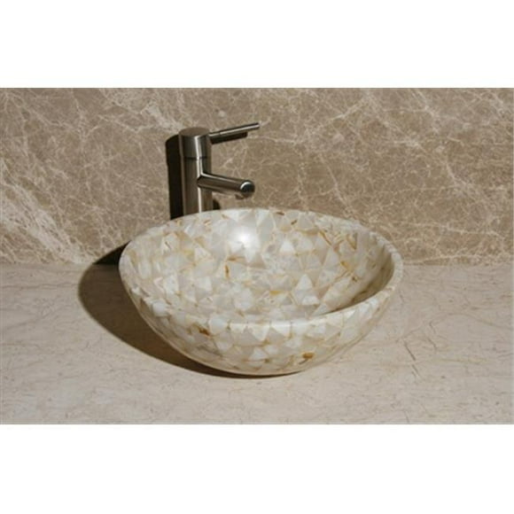 Allstone L-Vmr-T-16W Mosaic Vessel- Polished