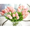 thumbnail image 4 of 10pcs Artificial Tulips Flowers Real Touch Pink Tulips Fake Holland PU Tulip Bouquet Latex Flowers for Wedding Party Office Home Kitchen Decoration (Dark Pink), 4 of 5