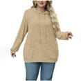thumbnail image 5 of Wensltd Womens Plus Size Ribbed Hooded Pullover Long Sleeve Sweatshirt with Drawstring Cozy Casual Winter Top, 5 of 6