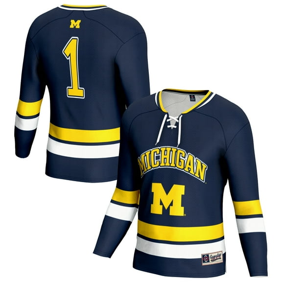 Unisex GameDay Greats Navy Michigan Wolverines Lightweight Women's Hockey Team Fashion Jersey