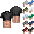 thumbnail image 3 of OIOLOYJM Golf Shirts for Men Summer 3D Print Novelty Performance Short Sleeve Mesh Casual Quick Dry Lightweight Polo Shirts Basic Cute Athletic Collared Tee Shirts Navy 4XL, 3 of 3