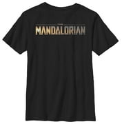 Boy's Star Wars: The Mandalorian Silhouette Logo Graphic Tee Black Large