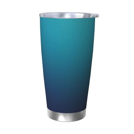 

Lukts Blue and Teal Gradient for 20OZ Car Cup Stainless Steel Direct Drinking Straw Thermos Cup Suitable for Office Travel and Car-Without Straw