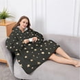 thumbnail image 5 of Oversized Wearable Blanket Hoodie,Black Star Pattern Sherpa Blanket Hoodie with Super Pockets,Super Warm Fuzzy Pullover for Women & Men, 5 of 6