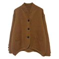 thumbnail image 4 of Ediodpoh Solid Color Cardigan for Women with Two Pockets Stand Collar Loose Knit Sweater Open Front Coat for Autumn Winter Brown, 4 of 4