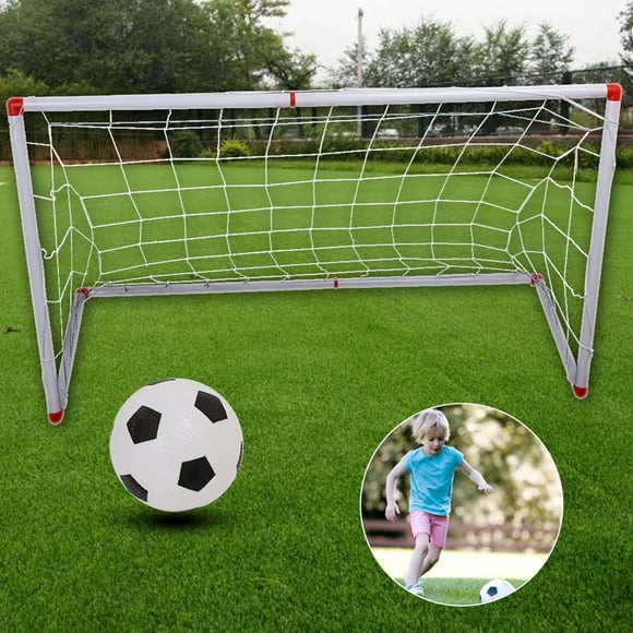 With Ball Pump Soccer Goal Post Net, Football Goal Post Net, Wear-resistant And Durable Kids Sport Toy Goal Post Net Indoor Outdoor For Practice
