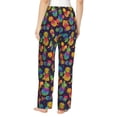 thumbnail image 2 of Disketp Colorful Pineapples1 Print Women's Comfy Pajama Pants Casual Drawstring Palazzo Lounge Wide Leg Pants, 2 of 7