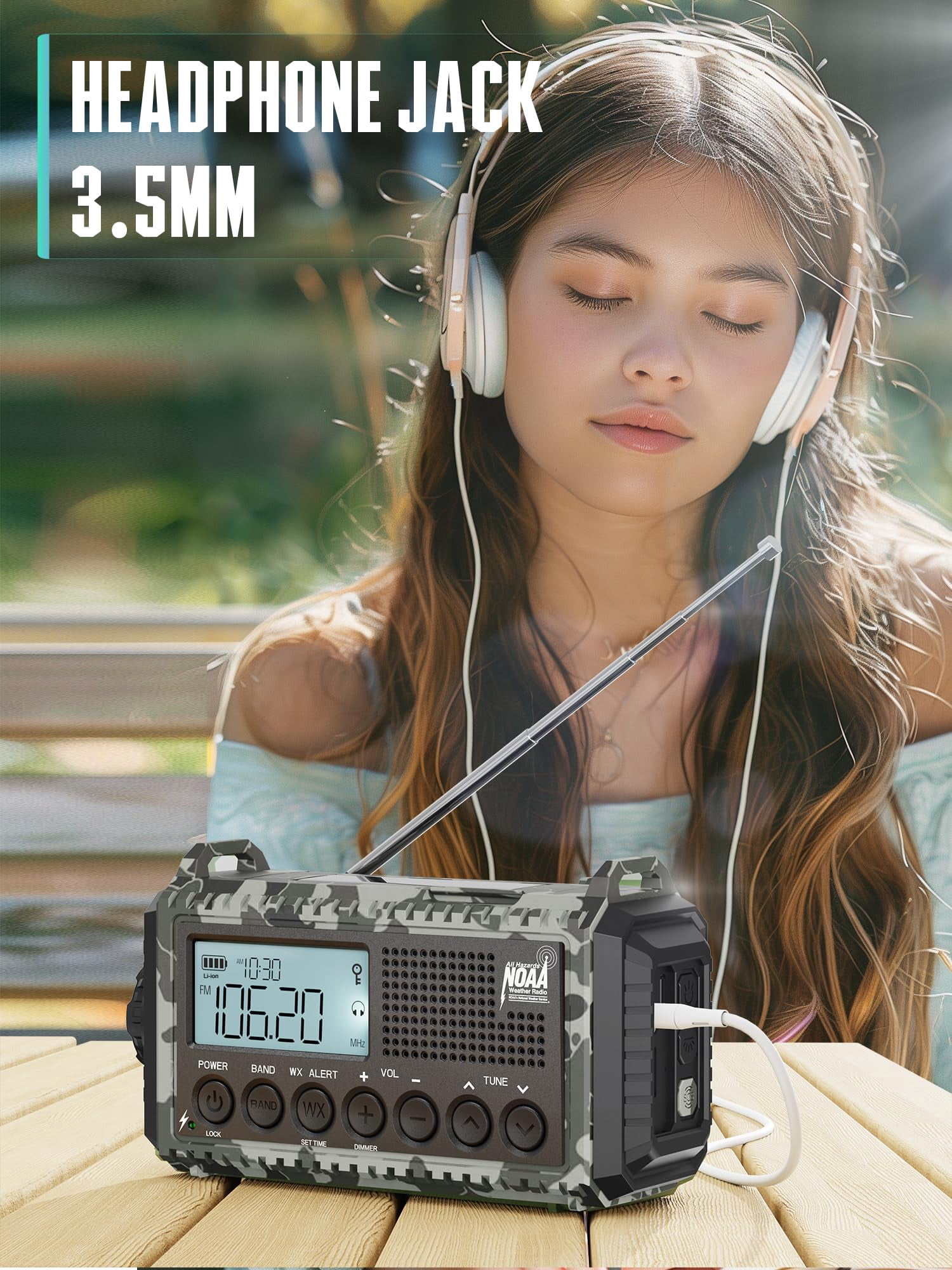 Hand Crank Solar Emergency Radio With 2x Faster Clear Signal& 12000mah Operated Auto Noaa Weather Alert/sw/am/fm Portable 6-way Power Flashlight  Phone Sos Alarm