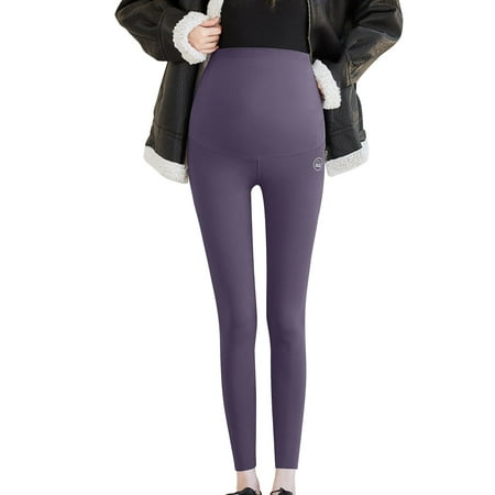 

Women Plus Size Velvet Thickening Maternity Wear Belly Pants Ninth Pants Shark Leather Pants Pregnant Leggings Women s Legging B XL