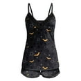 thumbnail image 3 of Hpapadks Halloween Pajama Set Women 2 Piece Sexy Cute Graphic Spaghetti Strap Camisole Tops and Shorts Sleepwear Pjs Sets for Women Gold, 3 of 6