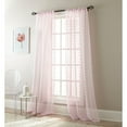 thumbnail image 3 of Nanshing Olly Sheer Rod Pocket Pom Pom Window Curtain Panels, Set of 2, White, 37" x 84", 3 of 10