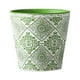 thumbnail image 1 of Kearding Maceta de cerámica para flores, maceta, superficie esmaltada redonda, patrón en relieve para exteriores, decoración de jardín y Jardín y Patio Verde, 1 of 6