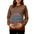 thumbnail image 2 of RKSTN Women's Maternity Sweatshirts Plus Size Crewneck Pregnancy Graphic Print Pullover Hoodless Sweatshirts Top Womens Casual Oversized Round Neck Loose Comfy Funny Printed Long Sleeve T Shirts, 2 of 7