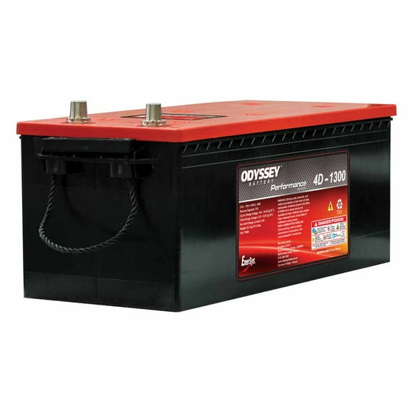 Odyssey Battery Battery ODP-AGM4D Performance Series; 12 Volt; 1300 Cold Cranking Amps/2400 Pulse Hot Cranking Amps; SAE Terminal; 20.39 Inch Length; 8.78 Inch Width; 8.58 Inch Height