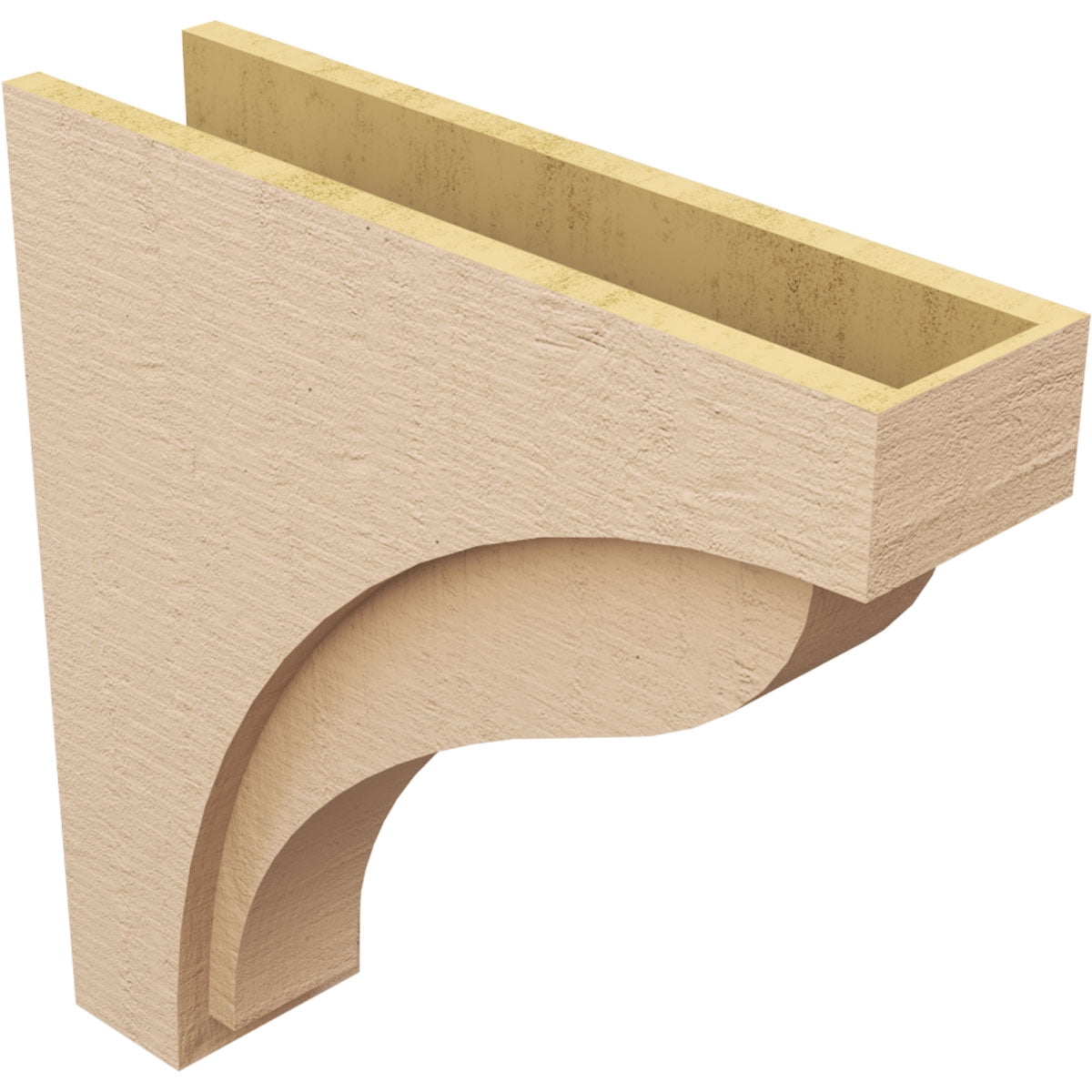 6"W x 24"D x 24"H Thin Helena Rough Cedar Woodgrain TimberThane Corbel, Primed Tan