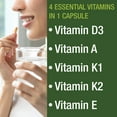 thumbnail image 4 of Peak Performance Vitamins D 5,000 iu + A + K + E All in 1 Easy to Swallow Capsule. ADK Vitamin Supplement with E D3 K2. Essential Vitamins for Mood, Immune, Bone, Vision, Heart, 4 of 7