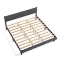 thumbnail image 3 of Ktaxon Upholstered King Size Bed Frame, Platform Bed  with Headboard, Gray, 3 of 7