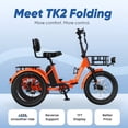 thumbnail image 3 of MOONCOOL TK2 Adult Electric Tricycle with Reverse, 48V 15Ah Removable Battery, Peak 1000W Motor, 20x3.0" Fat Tire, 60-Mile Range, 15.5 MPH, 3 of 14