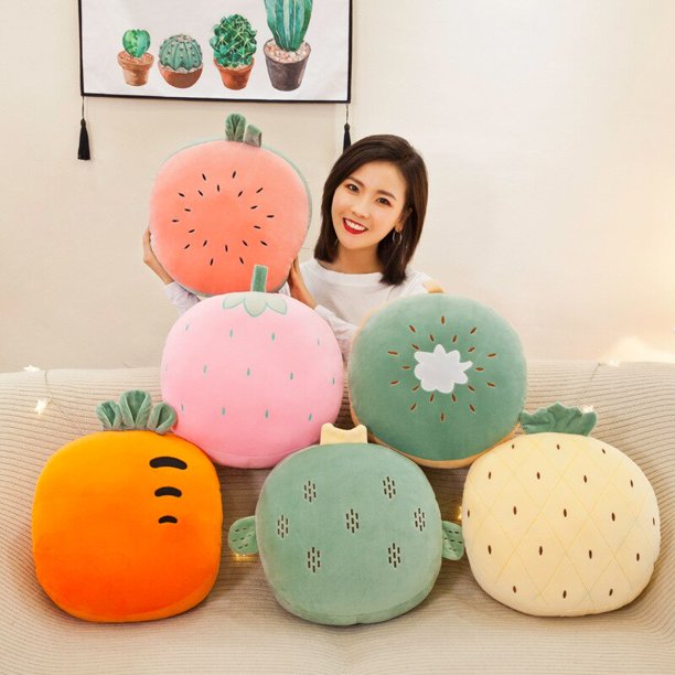 Cartoon Fruit Cushion Decorative Cotton Pillow Car Air Conditioner Quilt Home Decor Pillow Decorative Pillows Nap Blanket heqiyong LED