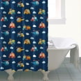 thumbnail image 4 of Cartoon Traffic Vehicles Clouds Dark Blue Pattern Shower Curtain 72"x84" ,Bathroom Decorative Shower Curtains Set with 12 Hooks,Modern Waterproof Washable Shower Curtain, 4 of 6