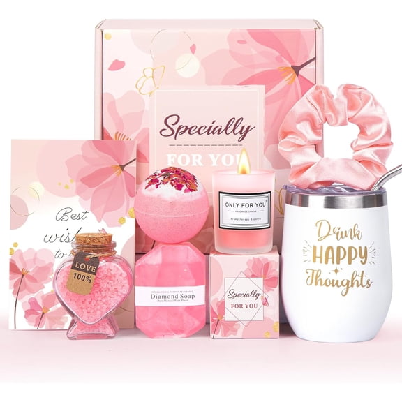 Birthday Gifts for Women, Relaxing Spa Gift Baskets for women, Rose Get Well Gifts Box Set for Her Friend Daughter Sister Wife Coworker Nurse Teacher