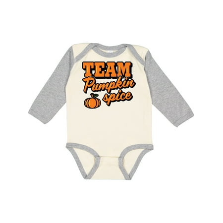

Inktastic Team Pumpkin Spice with Cute Pumpkin Gift Baby Boy or Baby Girl Long Sleeve Bodysuit
