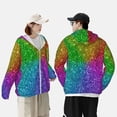 thumbnail image 4 of Lsque Colorful Glitter UPF 50+ Lightweight Sun Protection Men's Women's Long Sleeve Shirt, Hoodie Performance -Small, 4 of 9
