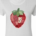thumbnail image 4 of Inktastic Patchwork Strawberry Design Women's T-Shirt, 4 of 5