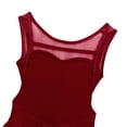 thumbnail image 4 of Xnihocha Kids Girls Sleeveless Lyrical Dance Dress Gymnastics Ballet Dance Leotard with High-Low Mesh Skirt Burgundy 10, 4 of 7