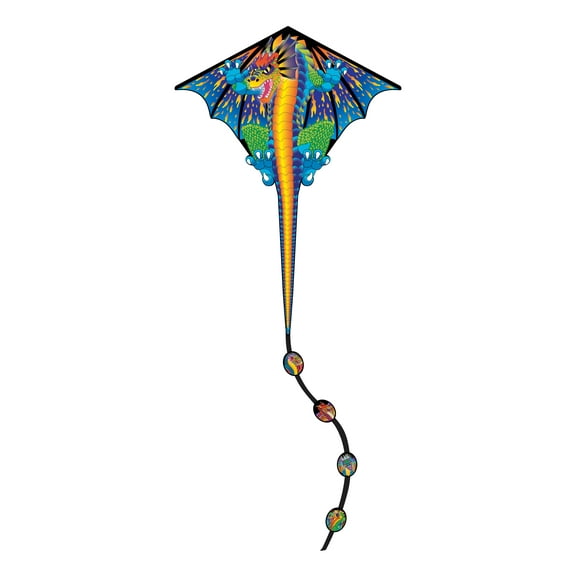 X Kites DLX Diamond Fiberglass Airframe Dragon Kite, Multicolor