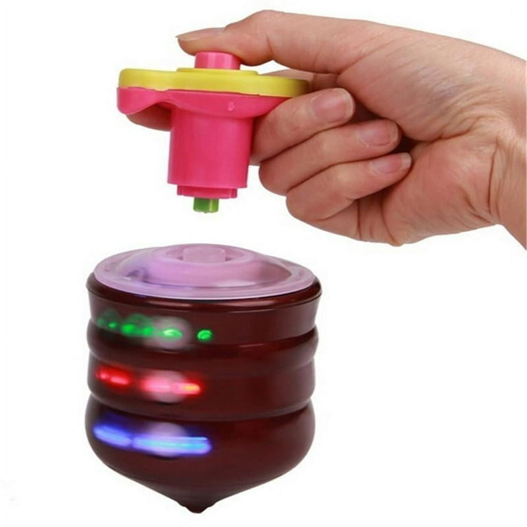 Children LED Light-up Music Wood-Like Peg-top Hand Spinner Plastic