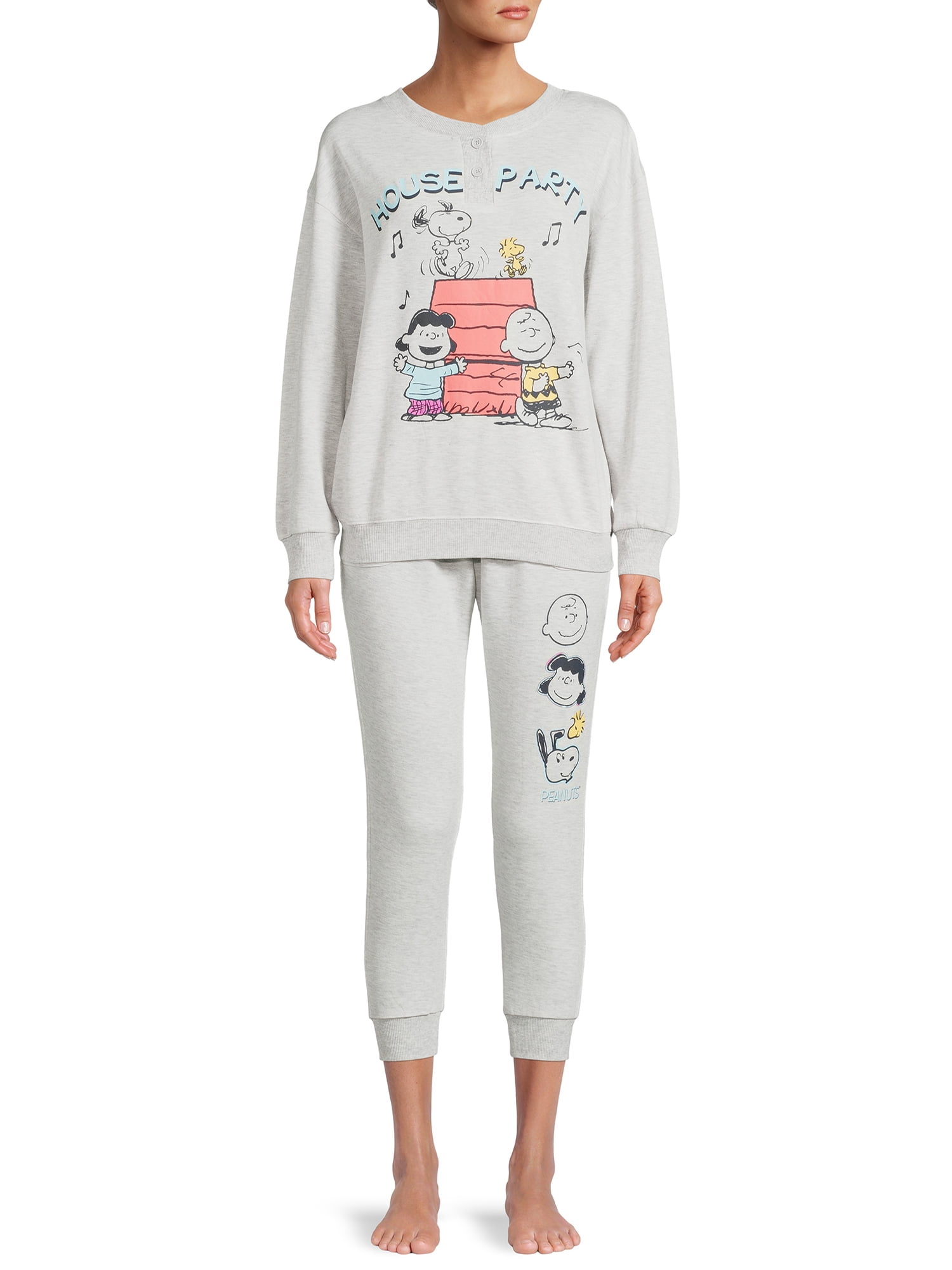 Disney and Women's Plus Stitch Long Sleeve Top and Short Pajama Set - Walmart.com