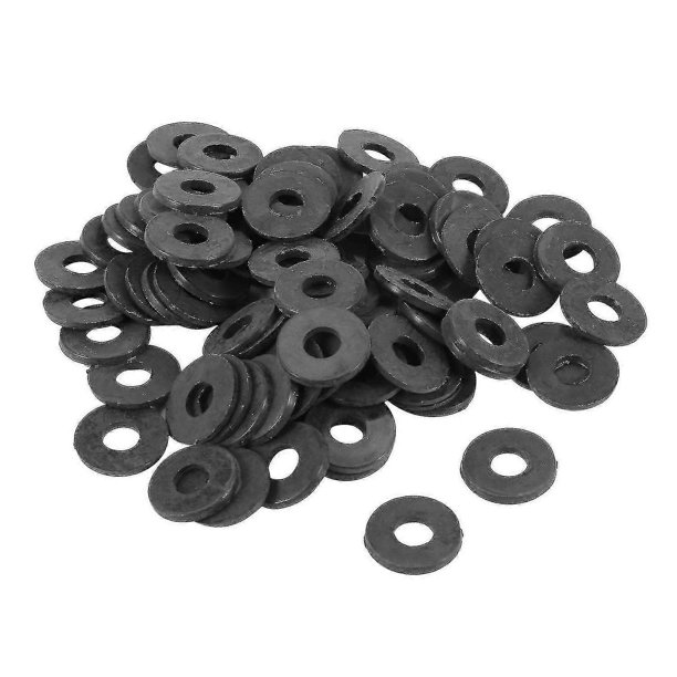 Arandelas espaciadoras de nailon negro chapadas M4 x 10 mm x 1 mm, 100 unidades.