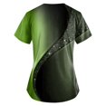 thumbnail image 3 of IYYVV Comfort Fit Stretch Women's Plus Size V-neck Scrub Top Fashion Printed Working Uniform Nurse Uniform Scrubs Pockets Scrub Tops Army Green 2XL, 3 of 3