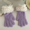 thumbnail image 2 of Women's Soft Plush Touch Screen Gloves, Cute Winter Warm Knitted Hand Muffs with Index Thumb Finger Holes, 2 of 5