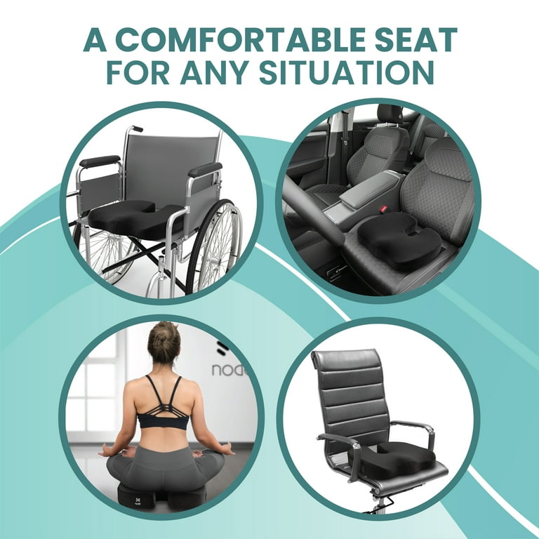 Gel Enhanced Memory Foam Seat Cushion Pillow Office Desk Chair Wheelchair,  Black