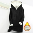 thumbnail image 3 of Womens Winter Long Length Fleece Sherpa Lined Hoodie Casual Warm Long Sleeve Pullover Sweatshirts, 3 of 3