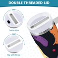 thumbnail image 3 of Yayeee 40oz Stainless Steel Tumbler with Straw and Handle Double-Wall Insulated Travel Water Bottle, Purple Halloween Ghosts, 3 of 8