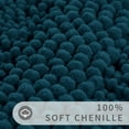 thumbnail image 3 of Bathroom Rug Mat, Non Slip Quick Dry Bath Mats, Extra Thick and Super Absorbent Bath Rugs, Luxury Microfiber Chenille Plush Fluffy Washable Soft Shower mat for Floor, 47" x 24", Peacock Blue, 3 of 6