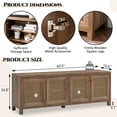 thumbnail image 2 of JYED Mid Century Modern TV Stand for TVs up to 75", with Gold Hollow Metal Mesh Decorated, Boho TV Console with Storage Cabinets, Black TV Stand for Living Room, 69.5"x15.6"x24.8", 2 of 16
